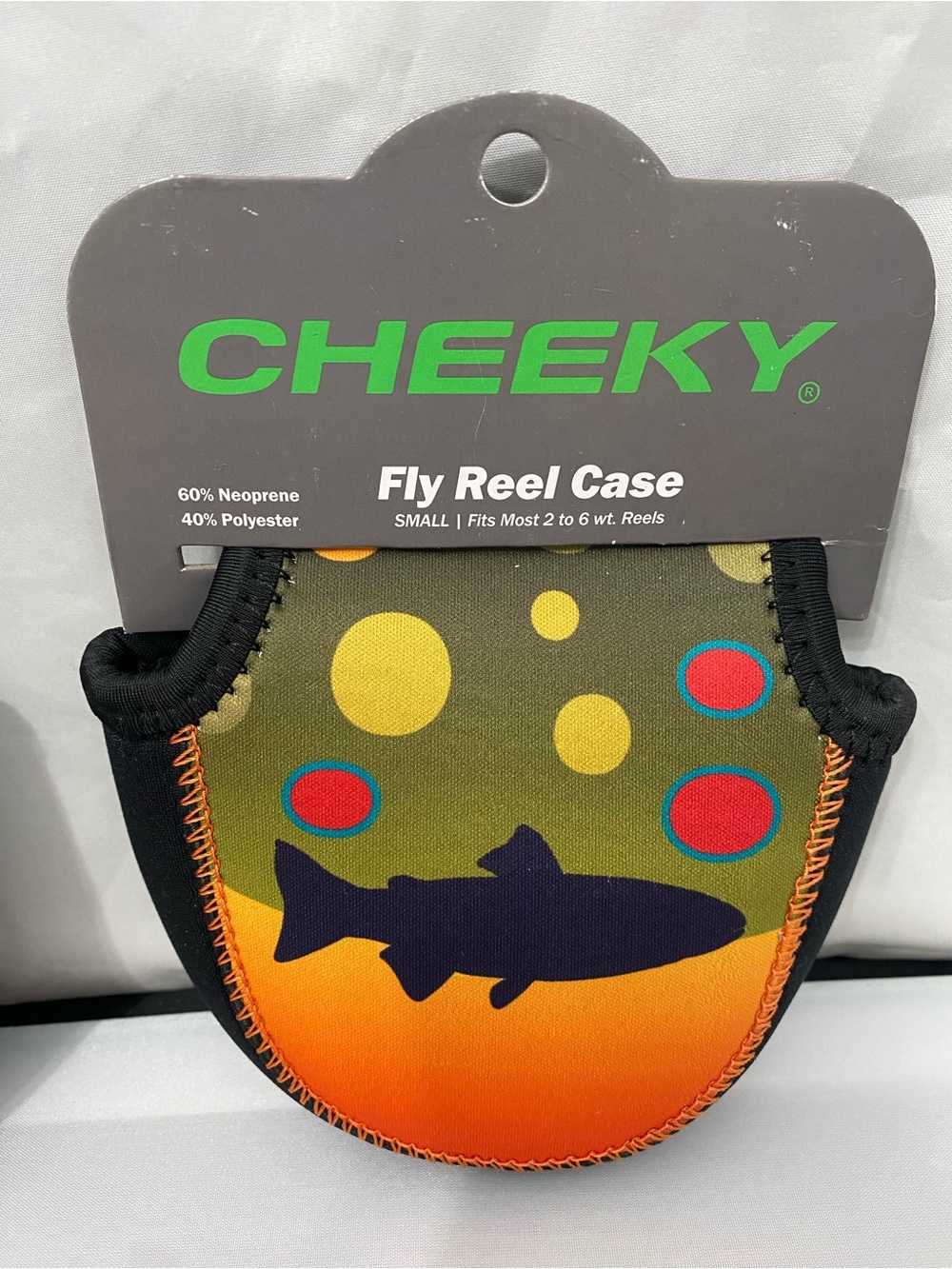 Fly Reel Case in Orange and Black - Neoprene Protection - Picture 3 of 6
